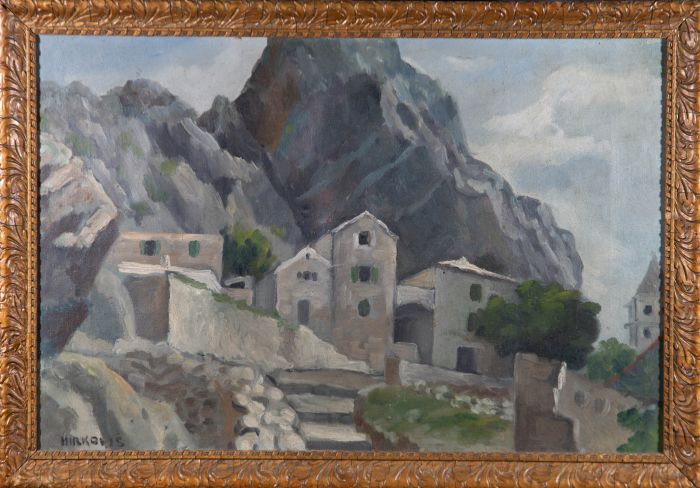 Hirkovis - Signed & Framed Mid 20th Century Oil, Greek Ruins