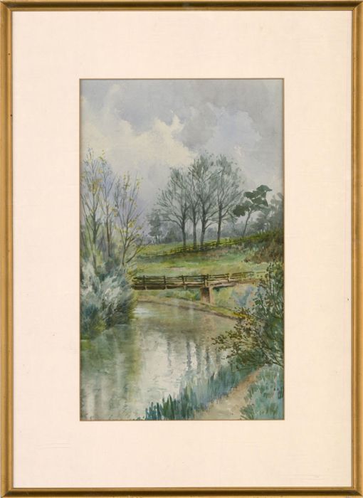 M.C.K. - 20th Century Watercolour, River Landscape