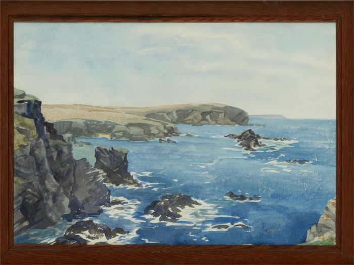 20th Century Watercolour - Blue Sea