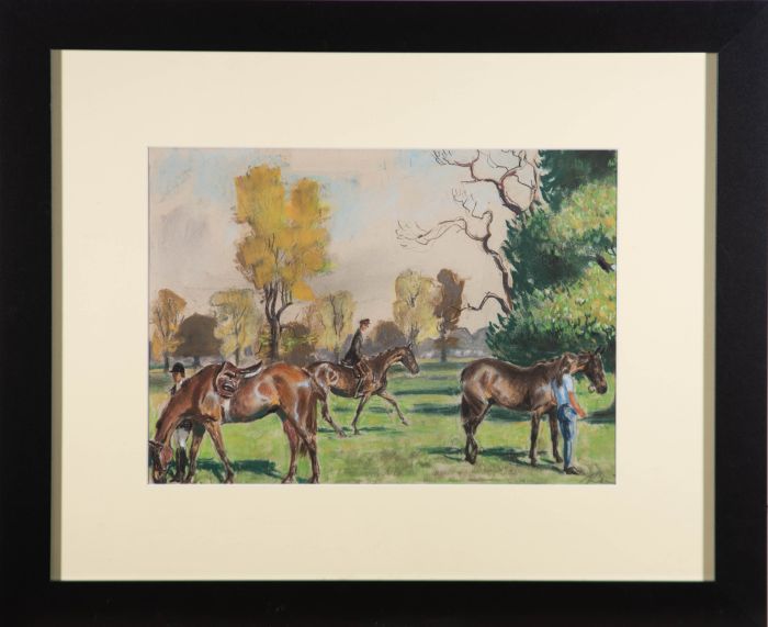 20th Century Pastel - Horse Riding