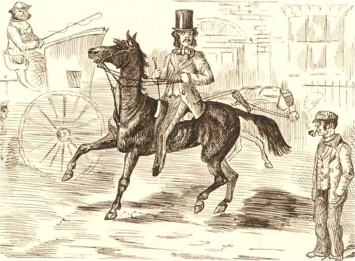 1866 Pen and Ink Drawing - An April Fool