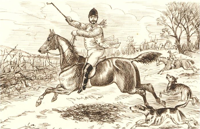 1866 Pen and Ink Drawing - The Pleasure of Le Sport