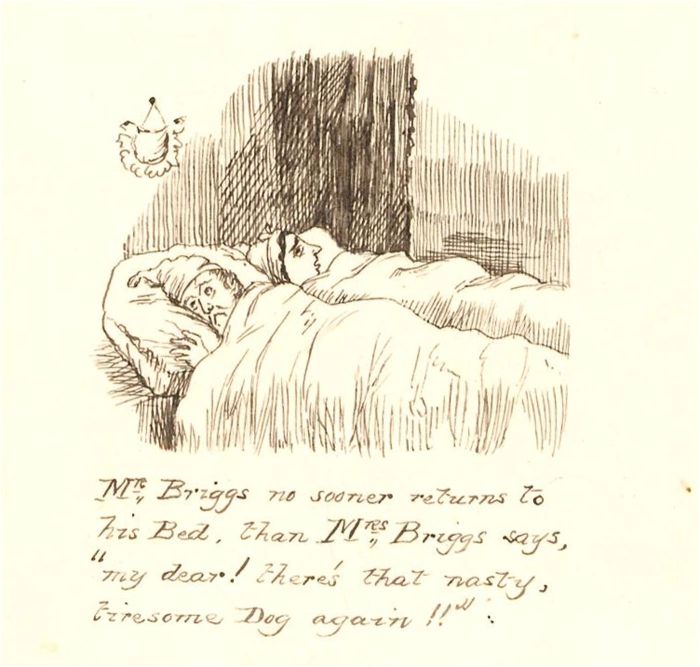 1866 Pen and Ink Drawing - Mr & Mrs Briggs