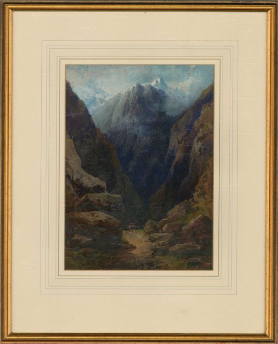 Edgar E West (act 1857-1892) - Late 19th Century Watercolour, Into The Mountains