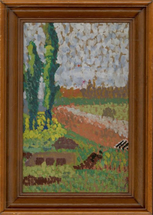 Auguste Jean Gaudin (1914-1992) - Contemporary Gouache, Poplars In The Fields