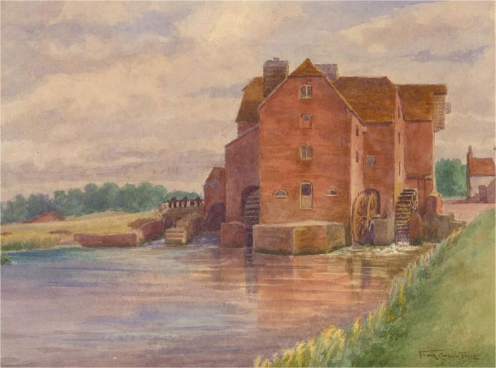 Frank Corbyn Price (1862-c.1933) - 1897 Watercolour, Abbey Mill, Tewkesbury