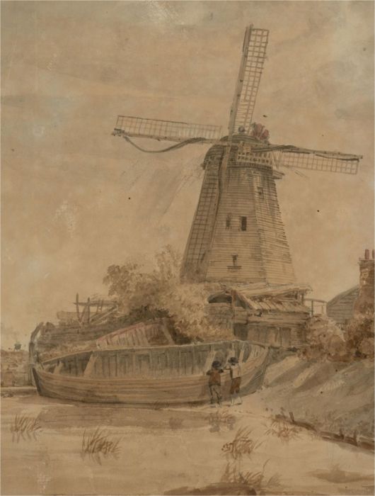 Attrib. Sir Richard Westmacott RA (1775-1856) - Watercolour, The Mill