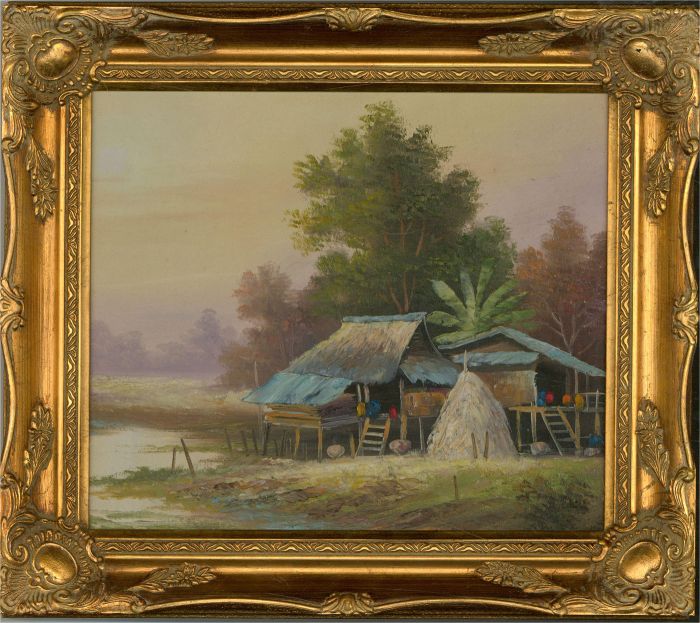 Contemporary Oil - Tropical Huts