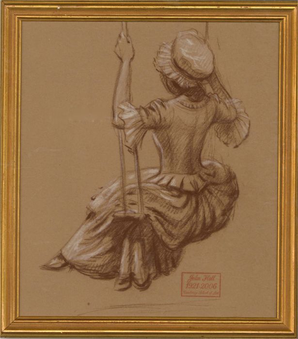 John Hall (1921-2006) - Mid 20th Century Pastel, The Swing