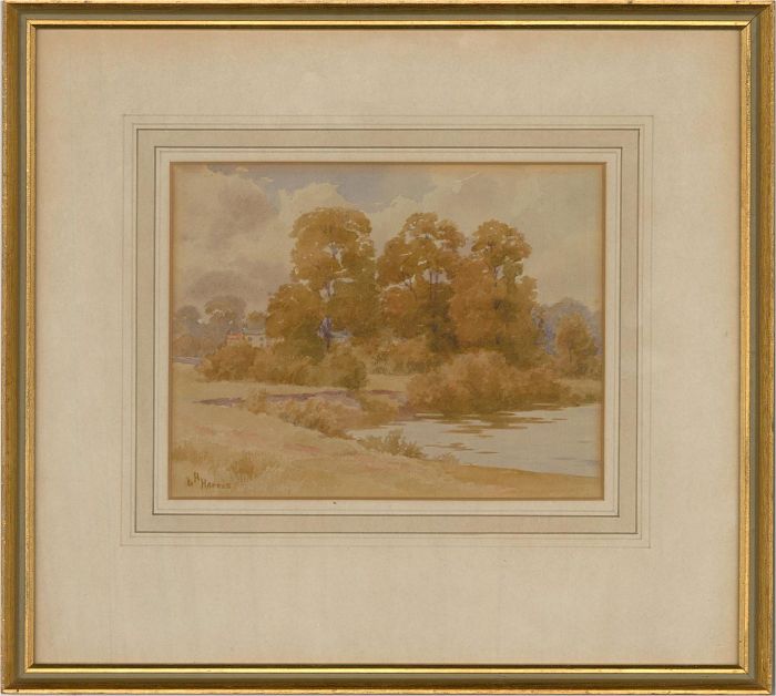 Henry Harris (1852-1926) - Early 20th Century Watercolour, Autumn By The Lake