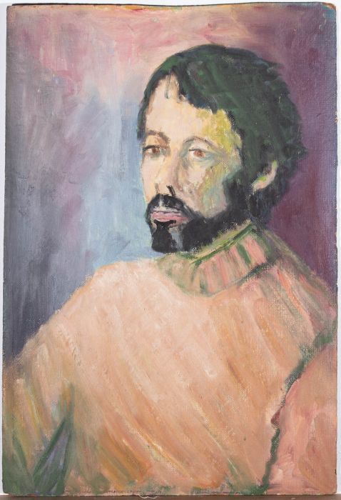 20th Century Oil - Bearded Man In Peach