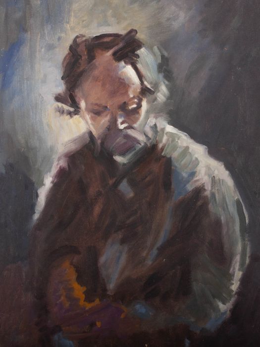 20th Century Oil - Pensive Figure
