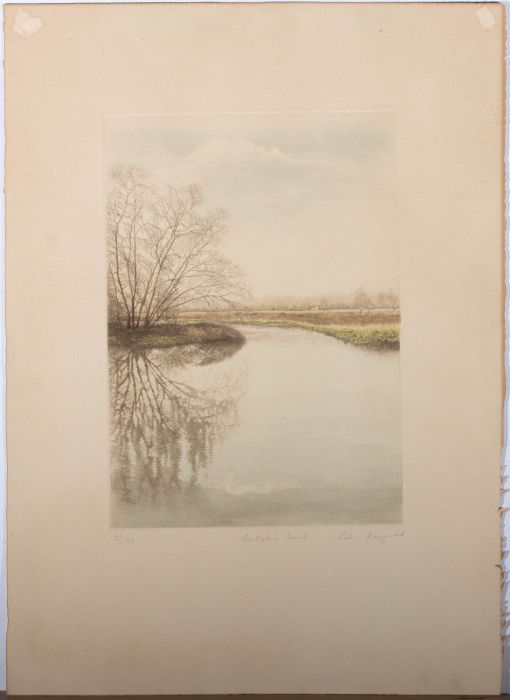 Patrick Langed  - 20th Century Etching, Canal Scene