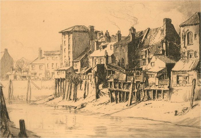 Early 20th Century Etching - Along the River