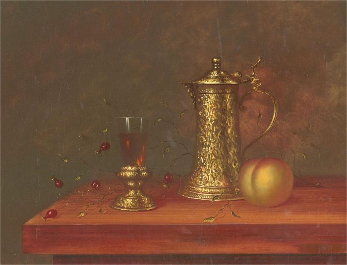 20th Century Oil - Classical Still Life with Gold Tankard