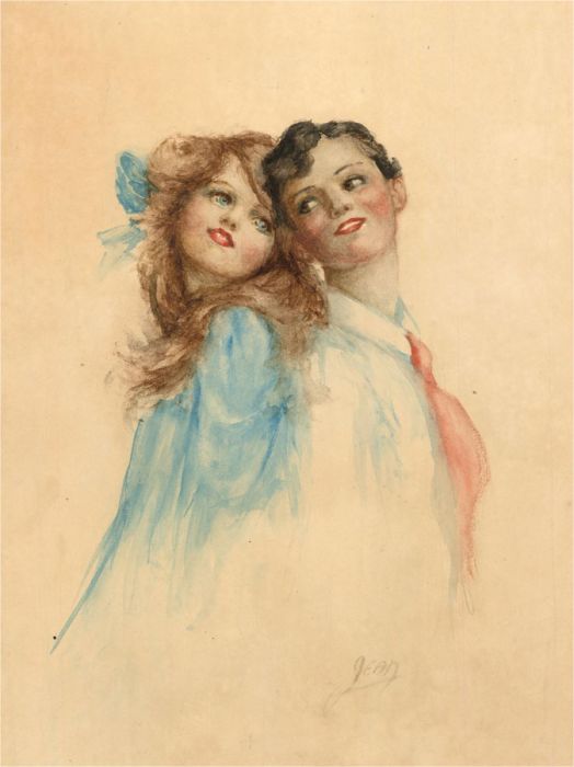 Jean - Early 20th Century Watercolour, Blue Eyes or Brown
