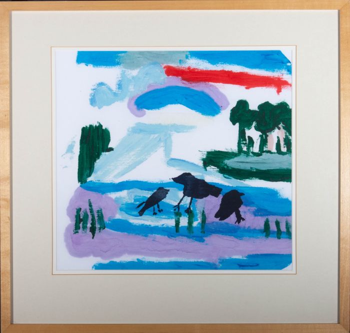 Gun Augustsson - Contemporary Acrylic, Landscape View with Birds