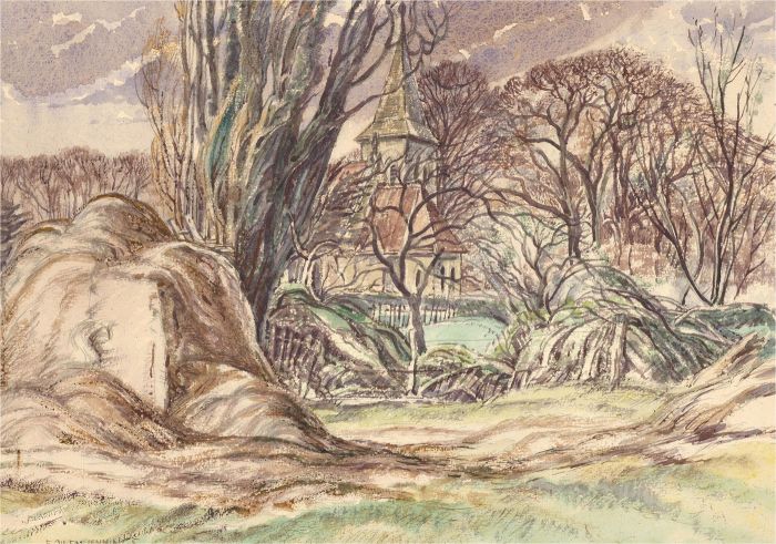 Edgar Owen Jennings (1899–1985) - Mid 20th Century Watercolour, Stark Trees