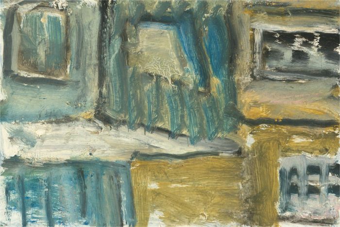 Edward Lewis (1936-2018) - Contemporary Oil, Abstract in Ochre