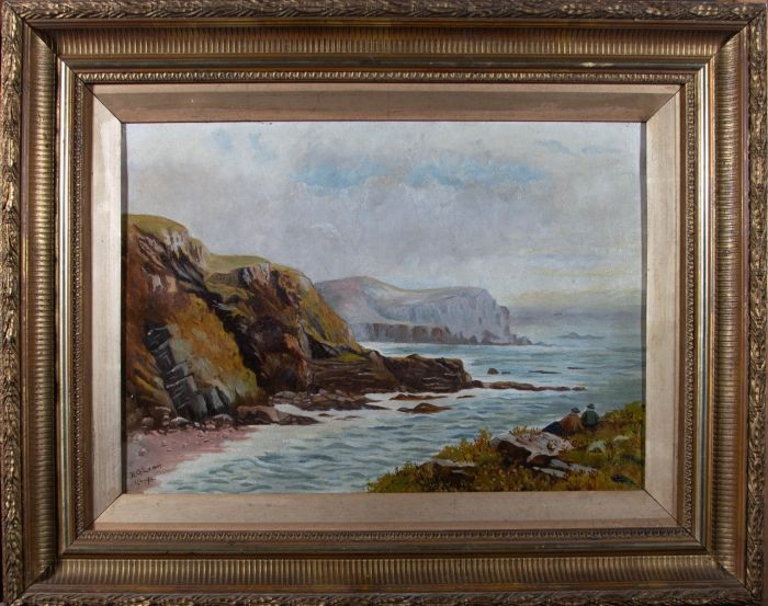 E.G. Lear - 1894 Oil, Coastal Scene