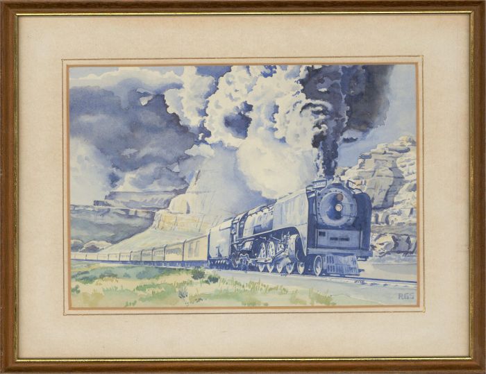 Roger Street - 20th Century Watercolour, Union Pacific 4-8-4