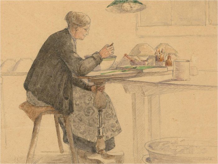 Early 20th Century Watercolour - The Potter