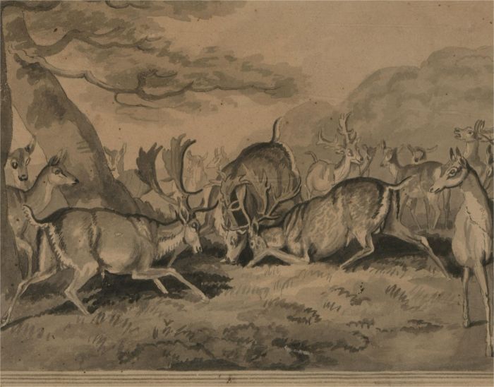 Attrib. Sawrey Gilpin RA (1733-1807) - 18th Century Watercolour, New Forest Deer