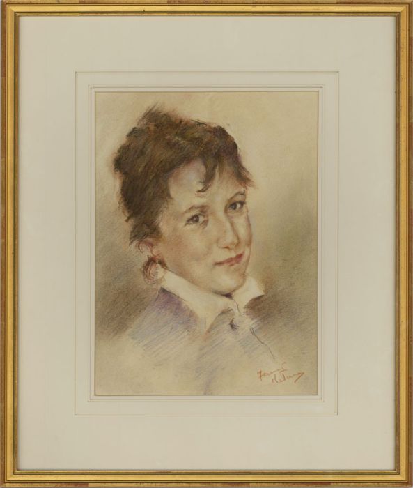 Franco Matania (1922-2006) - 20th Century Chalk Drawing, Portrait of a Woman