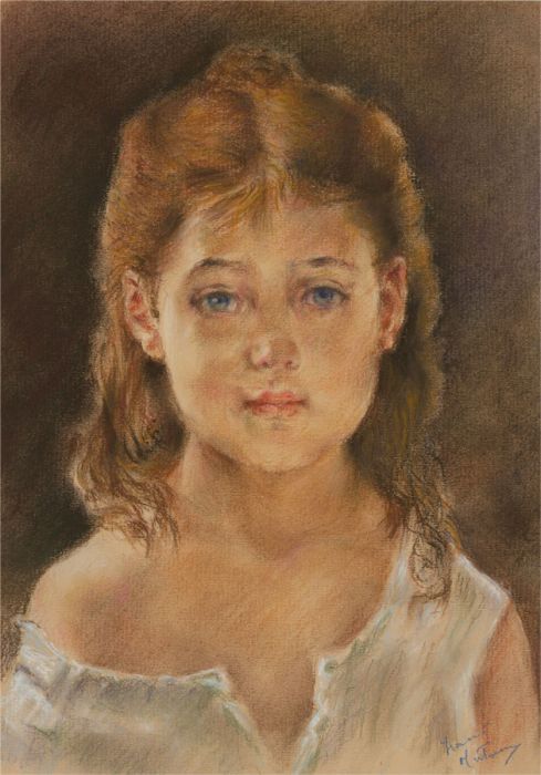 Franco Matania (1922-2006) - Signed 20th Century Chalk Drawing, The Tired GIrl
