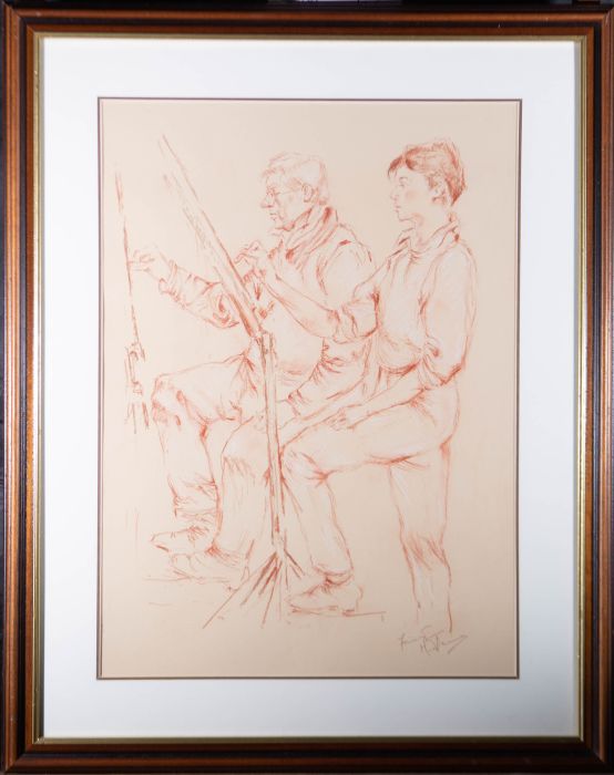 Franco Matania (1922-2006) - Signed 20th Century Chalk Drawing, The Art Students