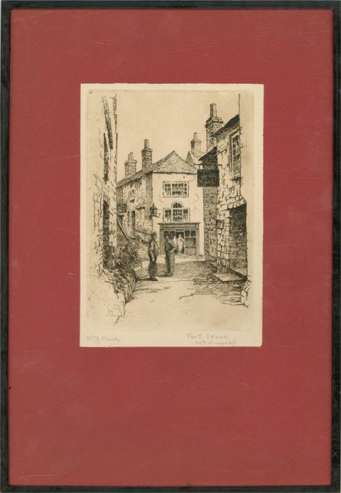 W. A. Moody - Signed & Framed Mid 20th Century Etching, Port Isaac II