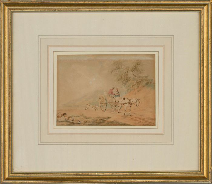Peter La Cave (1769-1811) - 18th Century Watercolour, Pony and Trap
