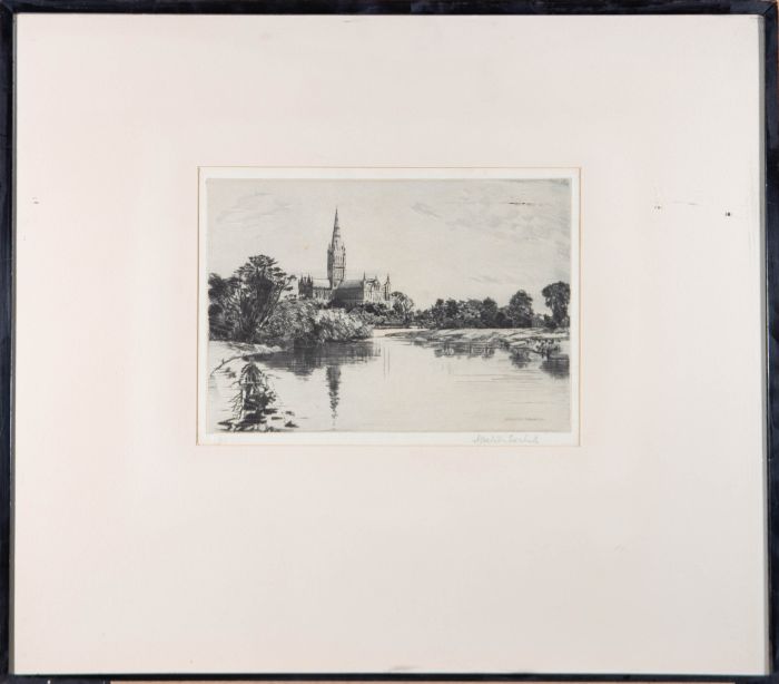 A. Watson Turnbull (1874-1957) - Early 20th Century Etching, Salisbury Cathedral