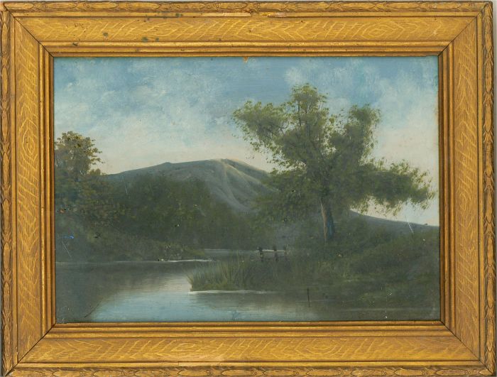 Early 20th Century Gouache - Mountain River