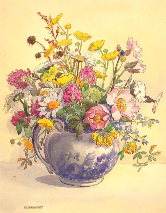 G. Thomasset - Mid 20th Century Watercolour, Wild Flowers