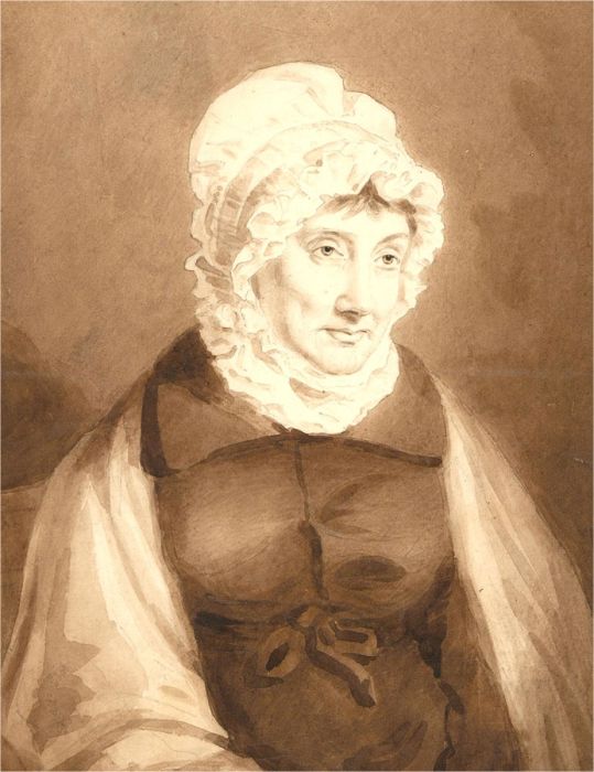 Early 19th Century Watercolour - Portrait of a Woman in a Lace Cap