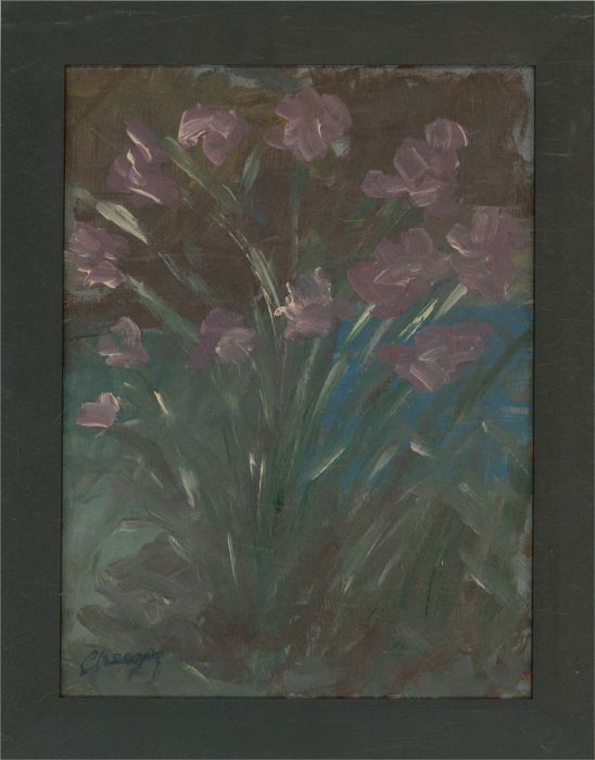20th Century Oil - Purple Flowers