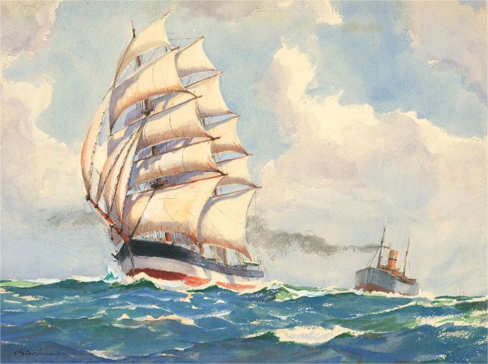 Peter Fraser - Contemporary Watercolour, Full Sails