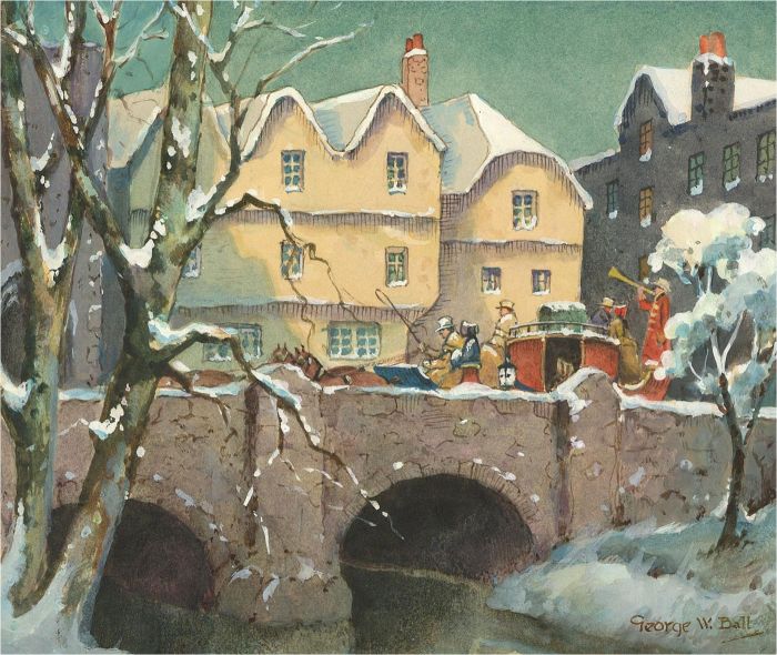 George W. Ball - Early 20th Century Watercolour, Festive Parade