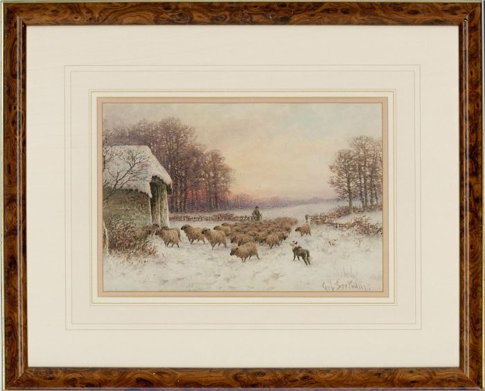 Paul Bertram (1833-1901) - Late 19th Century Watercolour, A Winter's Eve