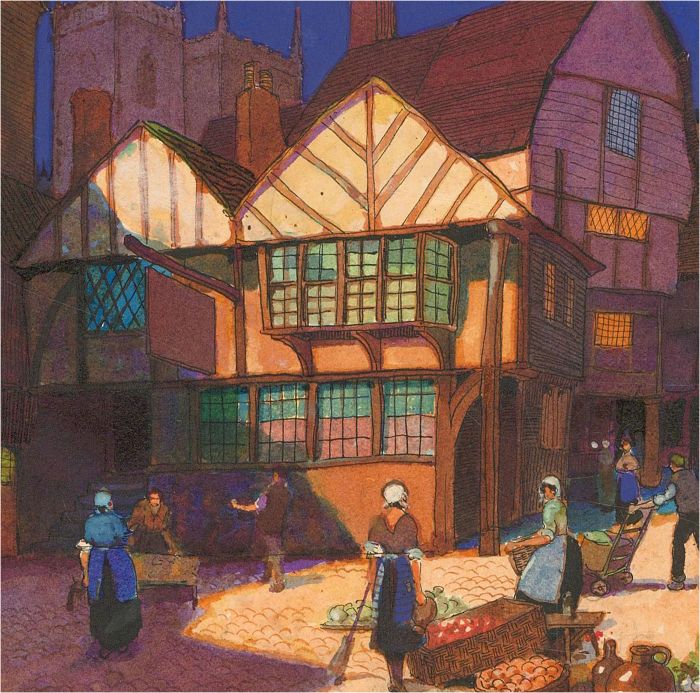Mid 20th Century Watercolour - After the Market