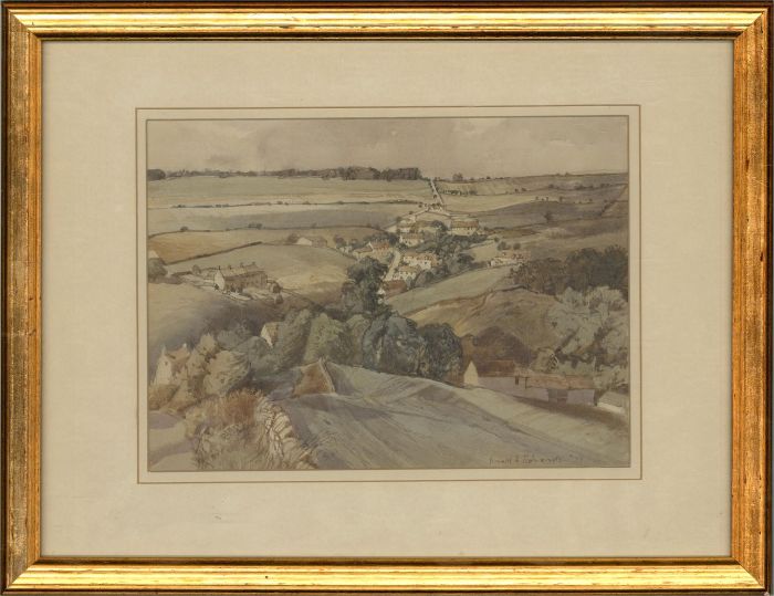 Donald H. Edwards - 1977 Watercolour, A Village View