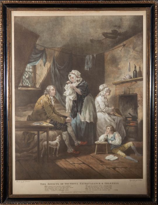 After G. Moreland - 1789 Engraving Effects of Youthful Extravagance and Idleness