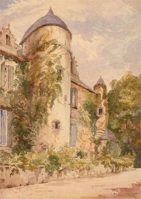 1868 Watercolour - French Chateau