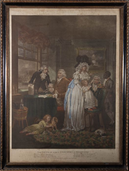 After G. Morland  - 1789 Stipple Engraving, The Fruits of Early Industry