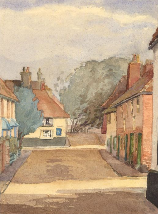 Mid 20th Century Watercolour - The Quiet Street
