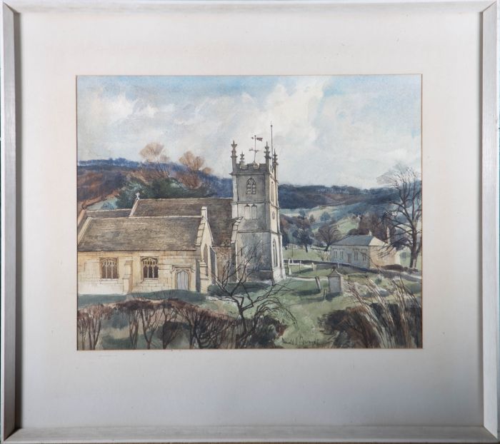 Donald H. Edwards - Signed & Framed Mid 20th Century Watercolour, Village Church