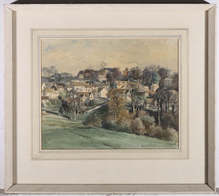 Donald H. Edwards - 20th Century Watercolour, Cotswold Village Church