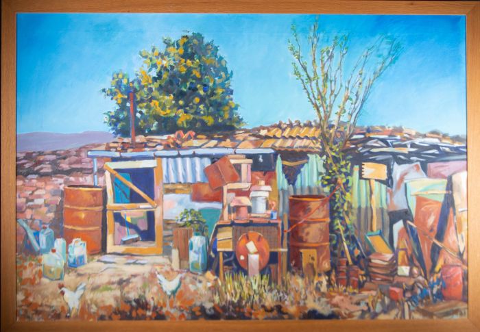 Stewart Ganley - Signed & Framed 2004 Oil, Ramshackle Shed