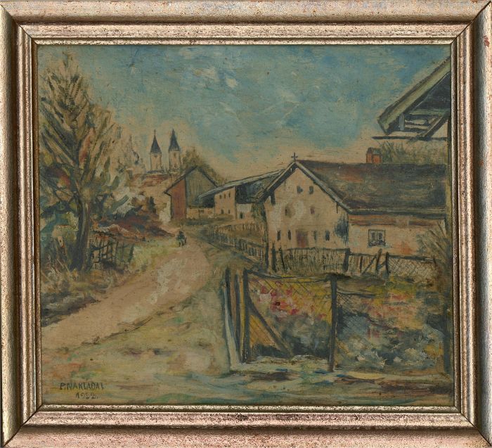 P. Nakladal - 1952 Oil, Lane To The Church